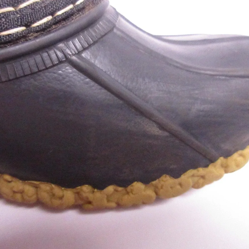 L.L. Bean Bean Boots Mens 10 Black Quilted Ankle Snow Duck Boots Fleece Lined
